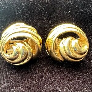 Dior Gold Swirl Clip-On Earrings
